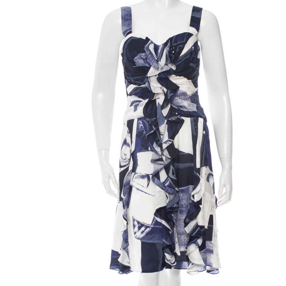 Oscar de la Renta Printed Silk Dress